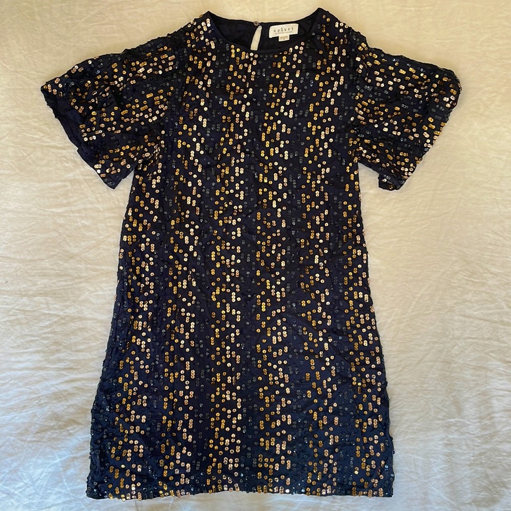 Navy mini dress with sequins
